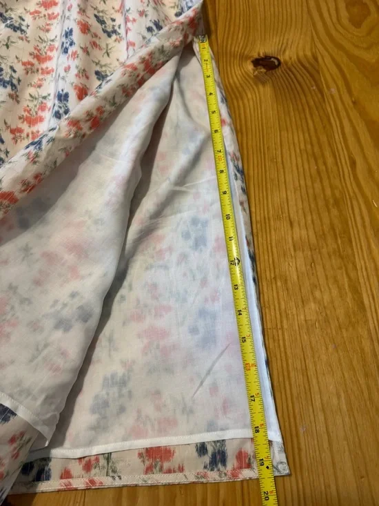 Rebecca Taylor Emma Dress Women’s Size 2 Floral Maxi Cream Blush Blue Pockets - Picture 7 of 16